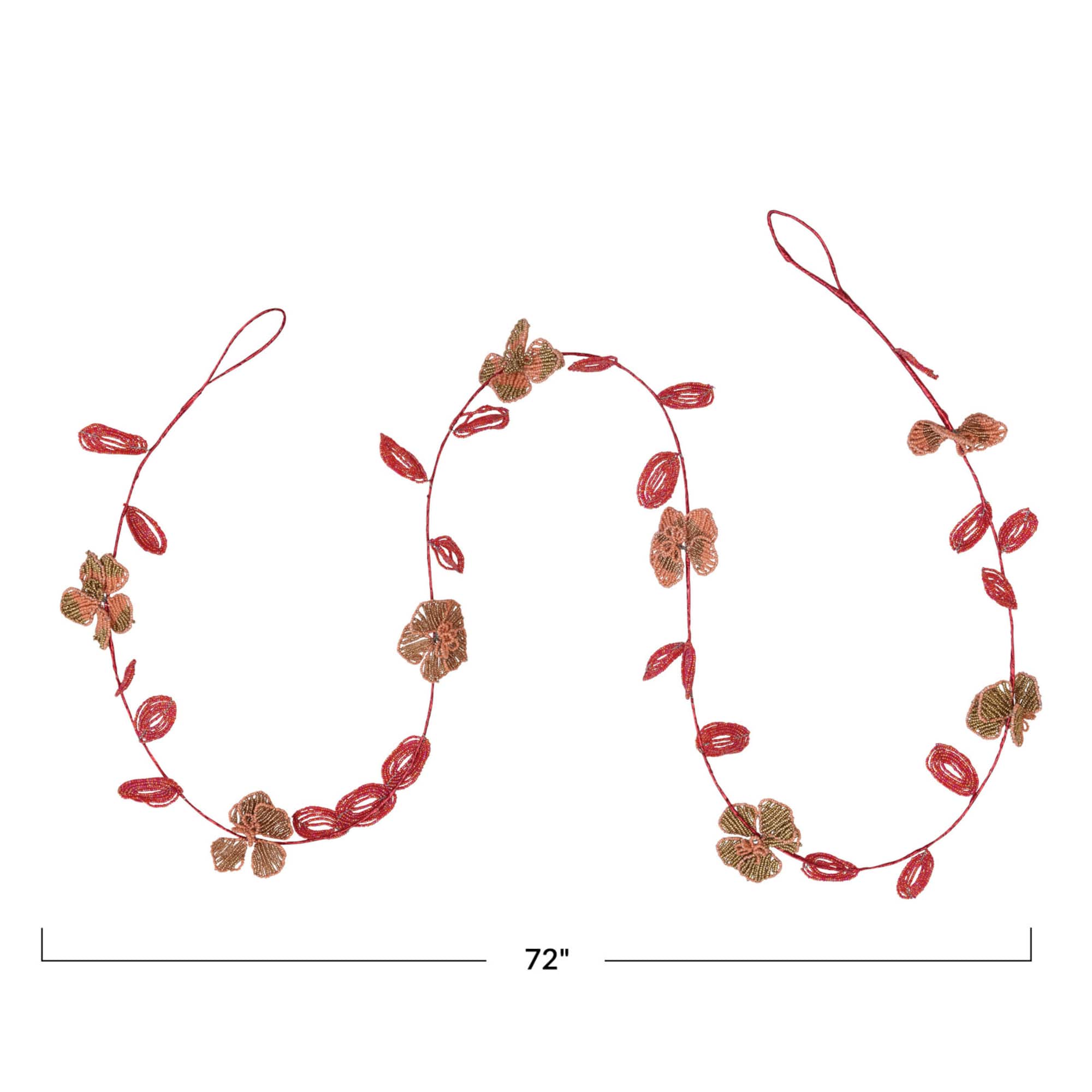 Hello Honey® 6ft. Pink Glass Bead Wired Leaves & Flowers Garland